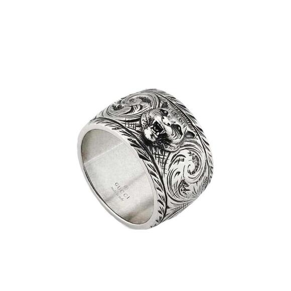 Gucci .925 Silver Thick Wolf Ring - Picture 1 of 6